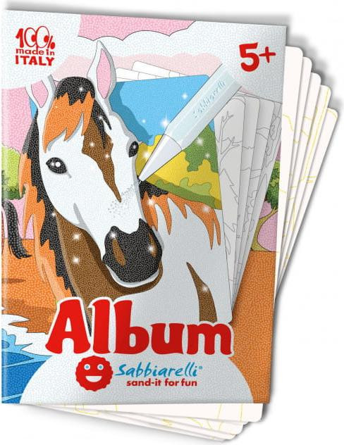 Sabbiarelli Album met afbeeldingen voor zandkunst - Paarden - vanaf 5 jaar