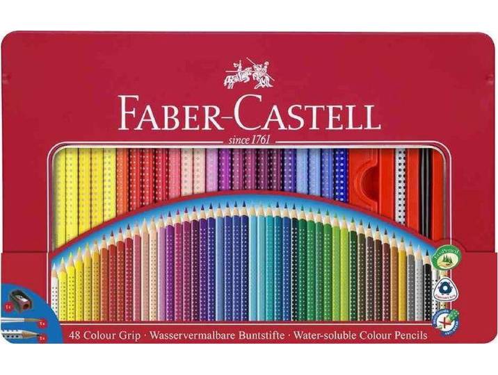 Buntstift FABER-CASTELL COLOUR GRI , bunt, Holz, Stifte, Buntstift, Wasservermalbar
