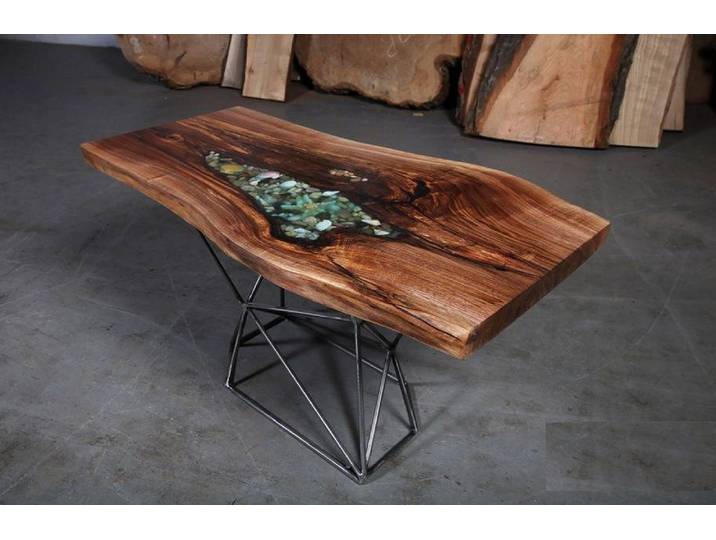JVmoebel Couchtisch JVMoebel Designer Epoxidtisch in Braun, elegant und robust (Packung)