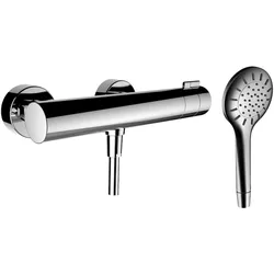 LAUFEN TwinPlus Duschenmischer, Aufputz, Thermostat, 1 Verbraucher, inklusive Handbrause/Brauseschlauch, HF905451100600