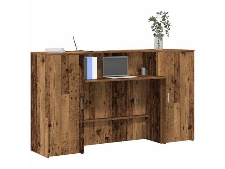 Bureau de réception vieux bois 180x50x103 5cm bois d'ingénierie comptoir de réception réception de salon comptoir 3324212