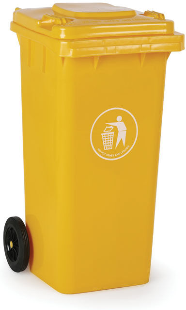 B2B Partner Plastik Mülltonne für mülltrennung, 120 l, gelb