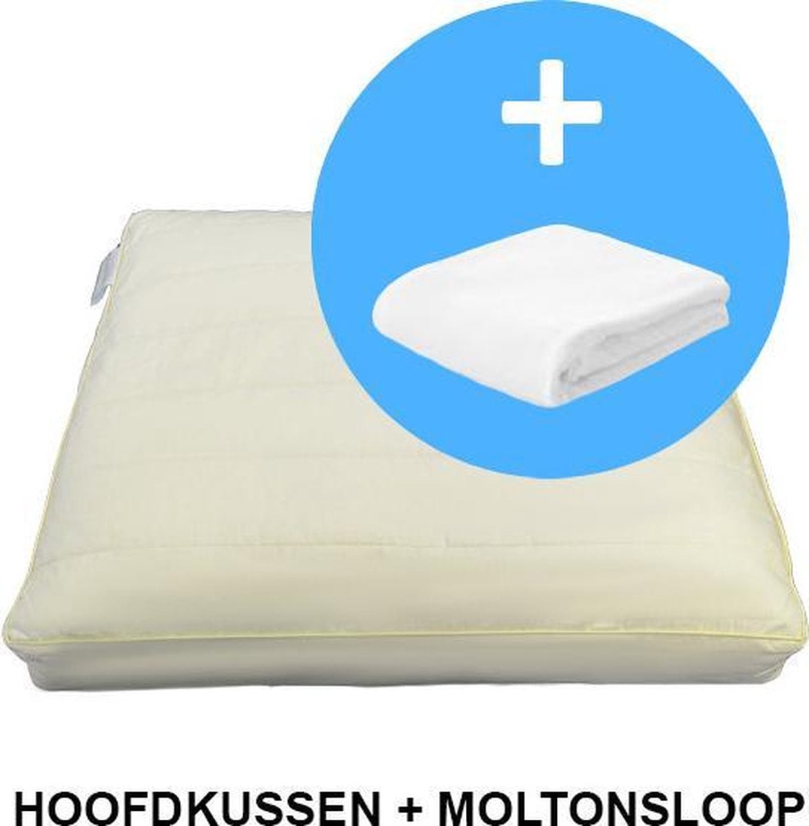 Kapok Box Hoofdkussen met Moltonsloop - 100% Java Kapok - B/D/H: 50 x 60 x 10 cm