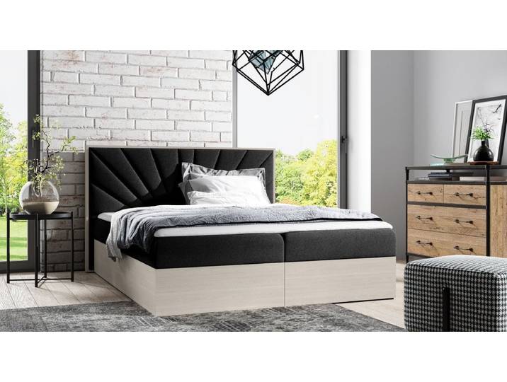 Designer Holzbett Minari mit Stauraum - Schwarz - 140x200 - Nordic Teak - Luxusbetten24