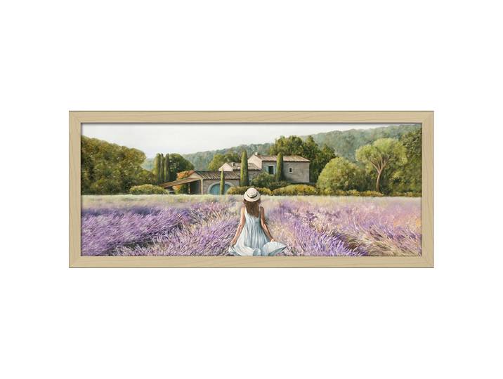 Toile Champ de lavande Matériau : Bois manufacturé, Papier Motif : Nature Motif : Fleurs, Personnes & personnages, Arbres, plantes & nature