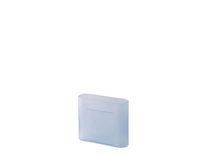 Muuto - Ridge Vase, H 16,5 cm, Glas, hellblau