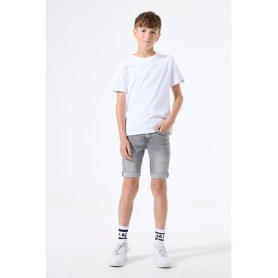 Jeansshorts GARCIA "Tavio", Mädchen, Gr. 164, N-Gr, grau (light used), Denim/Jeans, Obermaterial: 99% Baumwolle, 1% Elasthan, Jeans Jeansshorts, mit Used-Effekten