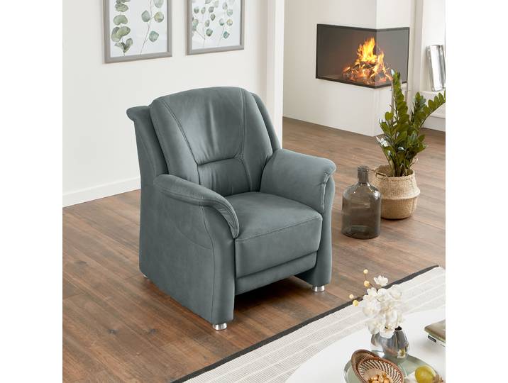 Sessel Blau/Grau Microfaser Felia 90 x 100 x 89cm