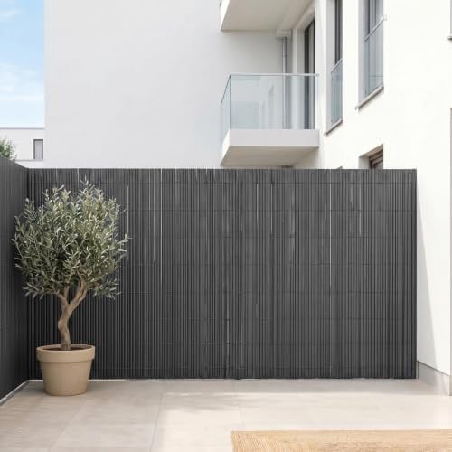 neu.haus Flexibel tuinscherm en balkonscherm PVC grijs 150 x 300 cm