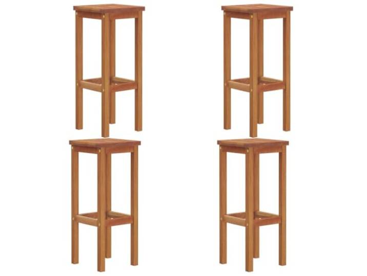 Kaorsrow Barhocker 4er Set Tresenhocker aus Akazie Massivholz 74cm Rustikaler Look für Küchentheke und Hausbar: Mit bequemen Fußstützen gefertigt und mit natürlichem Schutzöl veredelt.