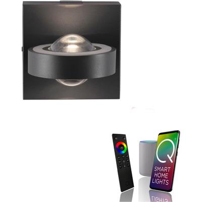 LED Wandleuchte "Q-MIA", schwarz (anthrazit), 2, H: 12,5cm, 1 Stk., NEUHAUS Q SMART HOME LIGHTS, Leuchten, LED Wandleuchte
