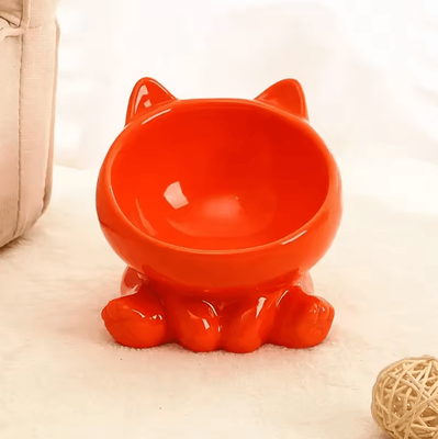 Inspire Curations TiltEase Elevated Ceramic Pet Bowl orange