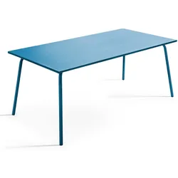Oviala Business Rechteckiger Gartentisch aus Metall in pazifikblau - Oviala