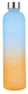 Inspired Finds 1L Water Bottle With Time Marker Leakproof Frosted Sports Bottle For Gym Fitness Outdoor And Travel 33.81 Fl Oz blue Yellow