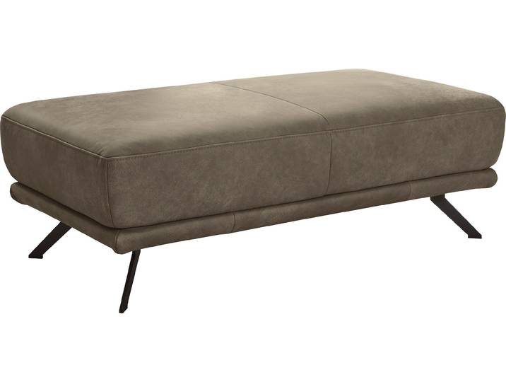 Hocker DIE PLANBAR PN-EM22041 , grau (alu), B:133cm H:45cm T:72cm, Hocker, Polsterhocker, hochwertige Kaltschaumpolsterung, stylische Metallfüße