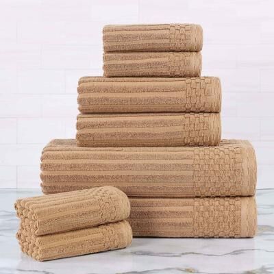 Superior Soho Ribbed Cotton 8-Piece Assorted Towel Set
