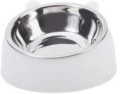 Uplifted Goods Tilted Non Slip Pet Feeding Bowl white