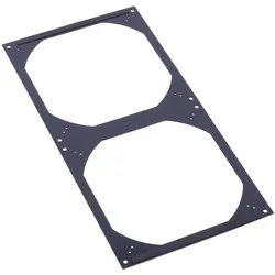 Alphacool Radiator 400mm Lüfterblende 2x180/200mm - Black (180 mm), Wasserkühlung Radiator, Schwarz