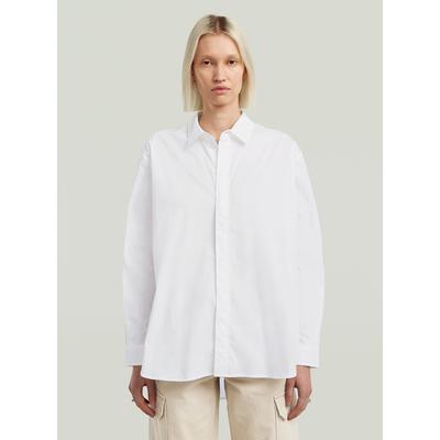 Langarmshirt G-STAR "Clean Boyfriend Hemd", Damen, Gr. S, weiß, Obermaterial: 97% Baumwolle, 3% Elasthan, Shirts Langarmshirt