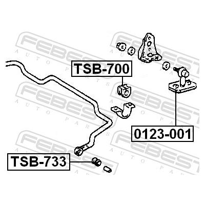 FEBEST Lagerung, Stabilisator TSB-733 Vorderachse für TOYOTA