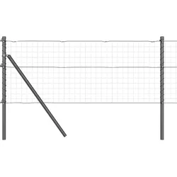 vidaXL Zaunpfosten 7 pcs Grau Stahl