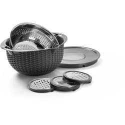 Küchensieb Micha 4 in 1 Dunkelgrau/Silber, 6-tlg.