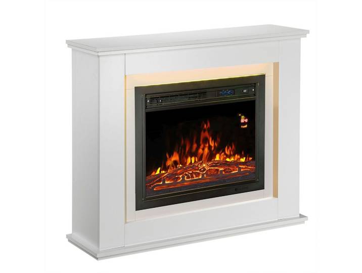 ELEKTROKAMIN 2000W rechteckig weiß mit Flammeneffekt