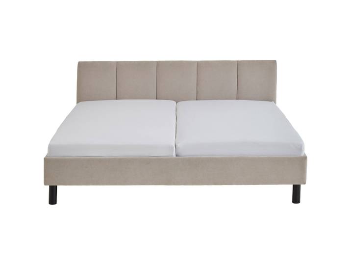 Bett Jess beige Stoff 180 x 200 cm