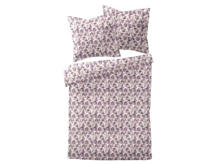 Dormisette Mako Satin Bettwäsche 135x200 Rauten Retro Flieder beige 4464-60
