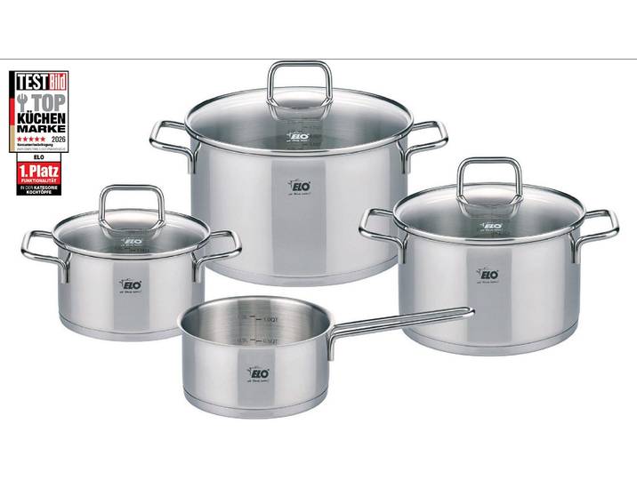 Topf-Set ELO Citrin , silber (edelstahlfarben), Töpfe, Topf-Set, Induktion