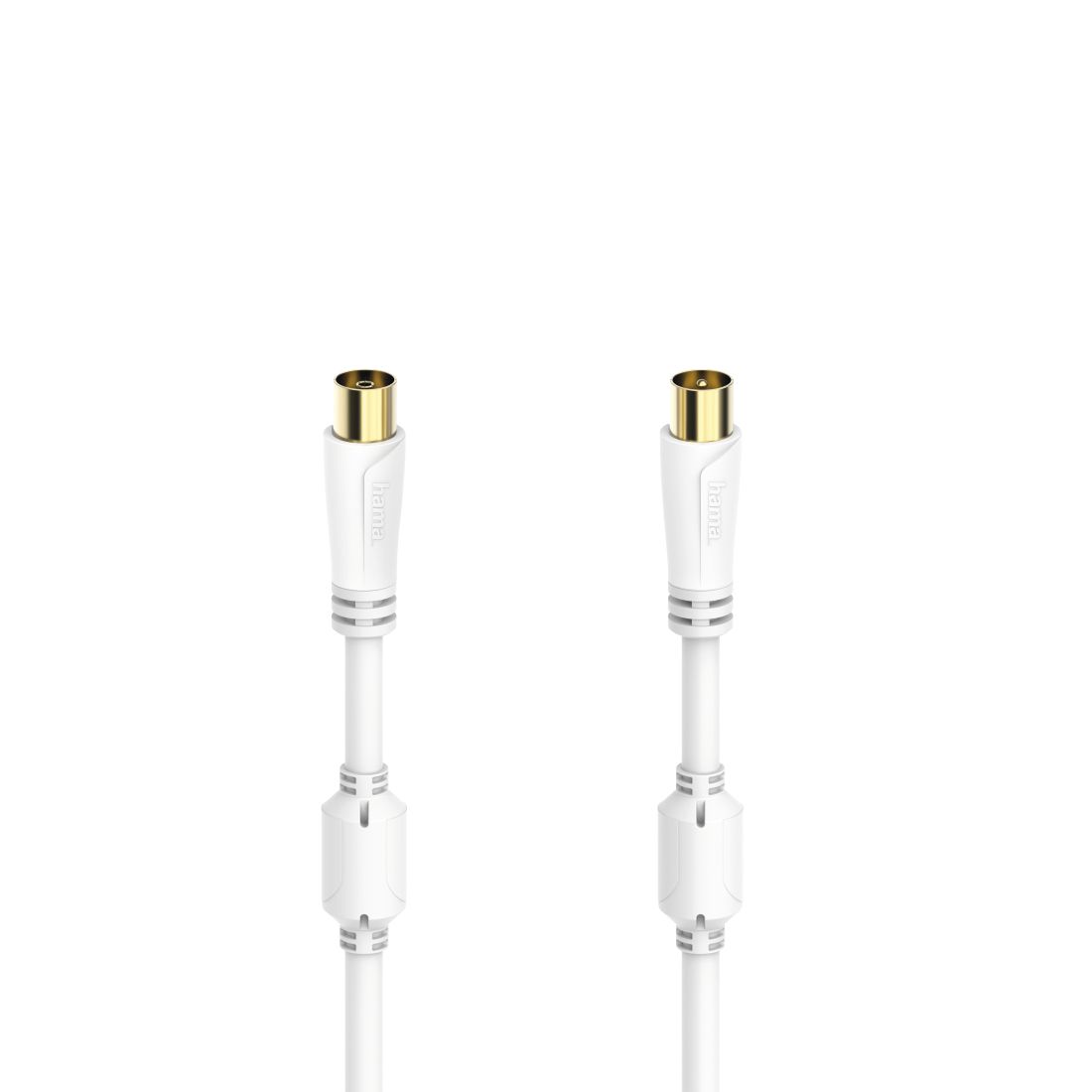 Hama Buchse Koax auf Koax Stecker 0,75 m 00205245 Antennen-Kabel (Weiß)