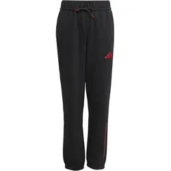 ADIDAS Kinder Hose Slogan Fleece, Größe 140 in Schwarz Schwarz