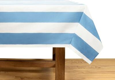 "Couleur Nature St. Tropez Tablecloth - Blue Stripes - 59"" x 59"""