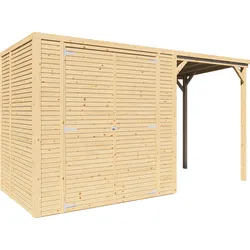 Bertilo Gerätehaus Box 2 Plus - 18 mm naturbelassen Box 2 Plus: 374 x 157 cm