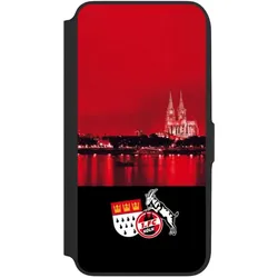 Nivocase Klapphülle für Samsung Galaxy A16 5G Handyhülle aus Kunst Leder NIVOflip schwarz 1. FC Köln (Samsung Galaxy A16 5G), Smartphone Hülle, Schwarz