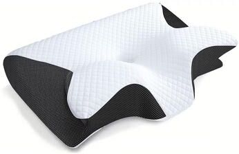 Uplifted Trends Memory Foam Neck Support Pillow For Neck Pain Relief Ergonomic Cervical Contour Pillow black