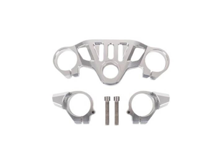 Obere Gabelbrücke， Für Aprilia RS660 2021 2022 2023 Motorrad Gabel Senkung Triple Tree Front End Obere Klemme Gabelführung Gabelbrücke，(All Silver)
