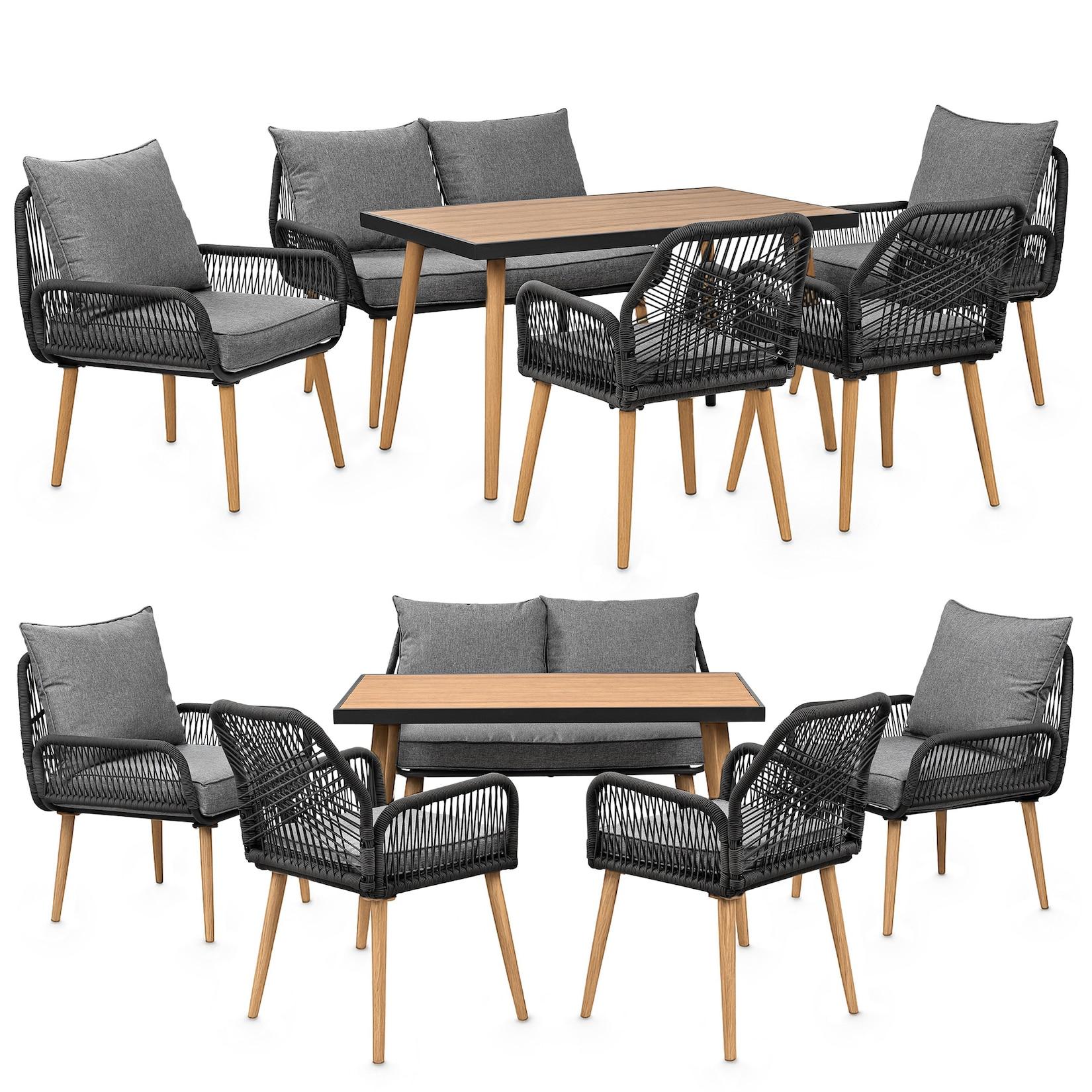 Swing&Harmonie Gartenmöbel Lounge-Set „Sienna“ für 6 Personen - anthrazit/holz
