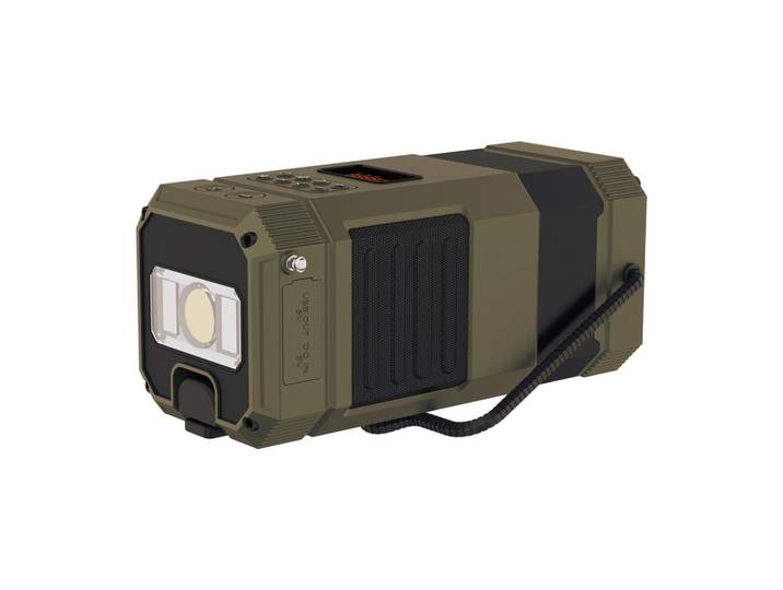 Mican Led-Campingleuchte, Schwarz, Olivgrün, Kunststoff, 9x20x9 cm, Ladeanzeige, Tragegriff, eingebaute Powerbank mit USB-Buchse, Freizeit & Co, Camping, Campingzubehör