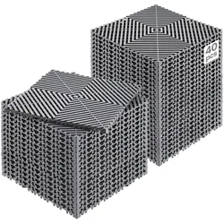 VEVOR ineinandergreifende Drainagematte Duschmatte 31 x 31 cm modulares ineinandergreifende Bodenmatten, 40 Stk. Spleiß-Drainagematten, rutschfeste Drainage-Bodenfliesen, für Garage Garten Grau