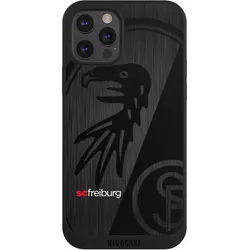 Nivocase Handyhülle für Apple iPhone 12 Pro Hülle NIVOpure Case Schwarz Metallic Look Offizielles (Apple iPhone 12 Pro), Smartphone Hülle, Schwarz, Silber