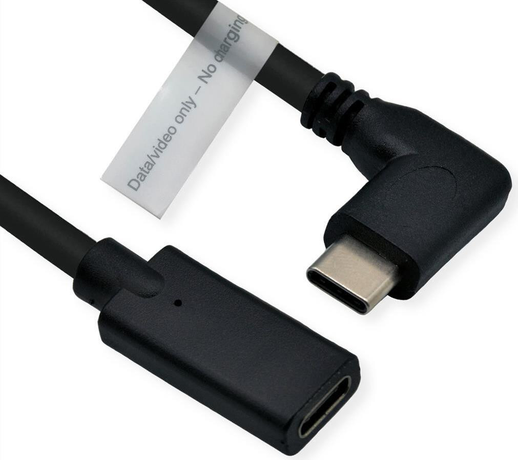 ROLINE Videoverlengkabel USB Type-C naar Type-C met DP Alt Mode, zwart, 2 meter