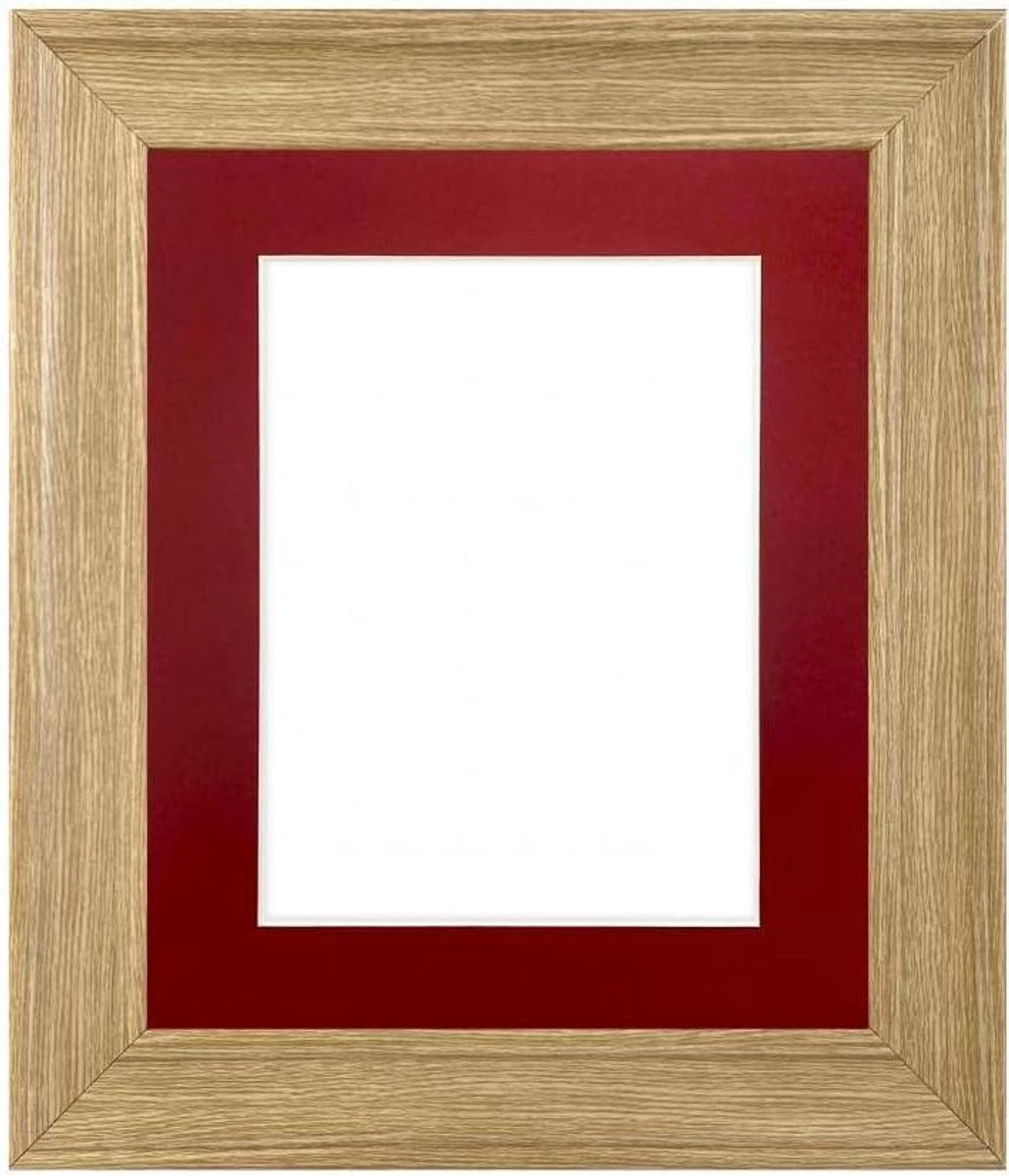 Fotolijst Scandi Eiken met Rode Passe-partout - 50 x 40 cm