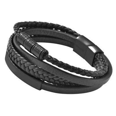 Armband ADELIA´S "Armband aus Leder 23 cm", schwarz, Armbänder, Damen, 23cm, Leder, Armband, Ein kleines Geschenk mit großer Wirkung