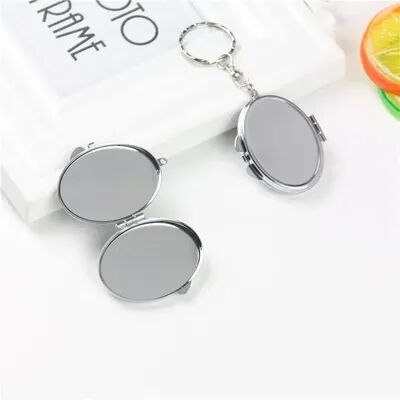 Fusion Finds Personalized Compact Mirror Keychain Mini Makeup Mirror Folding Travel Accessory For Bags & Keys ellipse