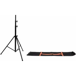 Eurolite Set LS-1 EU Stahl + Tragetasche (145 cm, 30 kg), Lampenstativ, Schwarz
