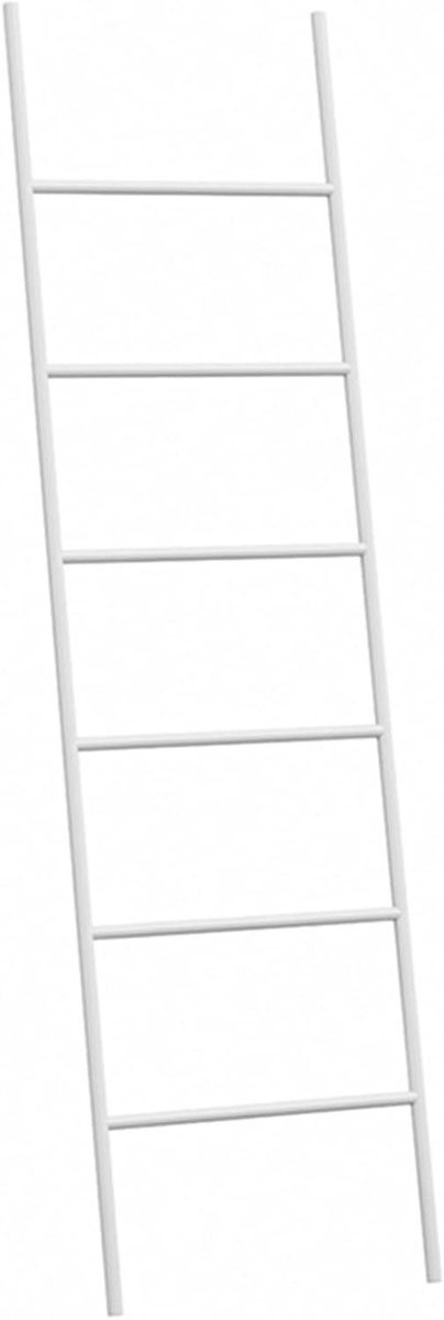 Wit 6-laags vrijstaand handdoekenrek en dekenladder van 50 x 170 cm
