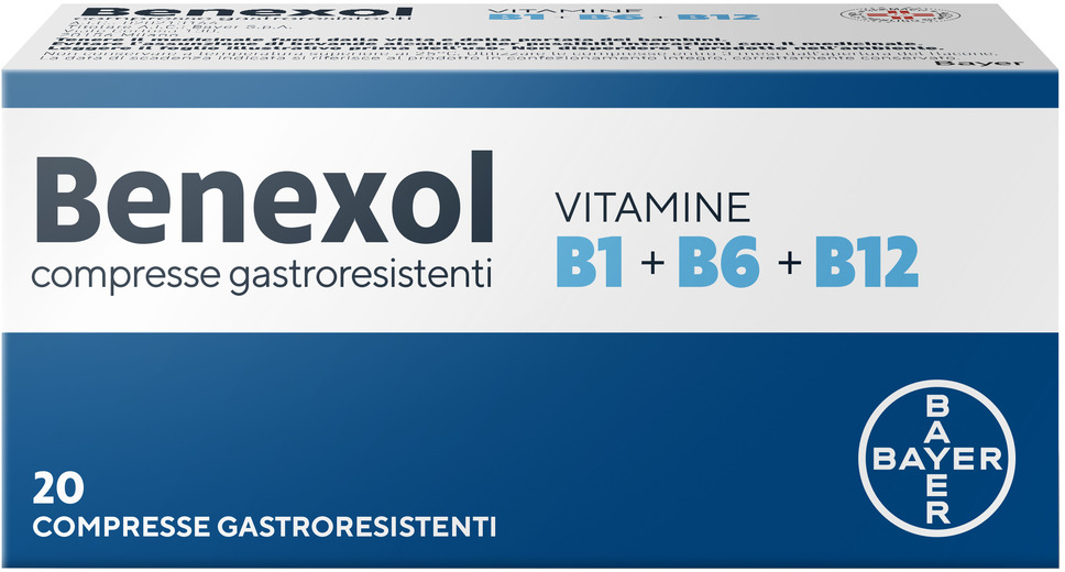 BAYER SpA Benexol Trattamento per Carenza di Vitamine Gruppo B, 20 Compresse Gastroresistenti