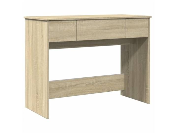 HNSMFPRE Schminktisch mit Spiegel, Sonoma-Eiche, 100 x 45 x 76 cm Schminktisch, Utility-Spiegel, Technikholz, glatte Oberfläche, große Aufbewahrung, modernes Design, Wandbefestigung
