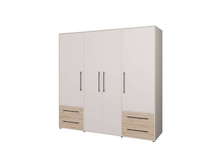 Kleiderschrank beige Artisan Eiche - 206 cm - 4 Türen - MOKKARIS